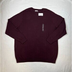Sonoma Crewneck Sweater Mens 4XB Burgundy Pullover Comfortable Capsule Basic 4XL